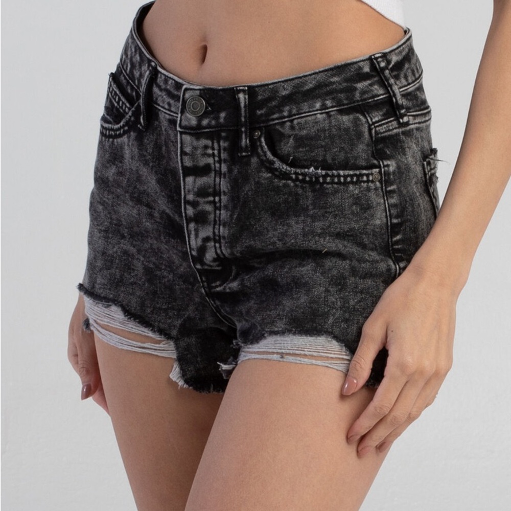 RSQ Pacsun Vintage High Rise Shorts size 24. Distressed washed black color.